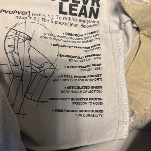 KUHL Revolvr Lean Men’s Tan hiking casual tan pants size 40x32 - Picture 6 of 9